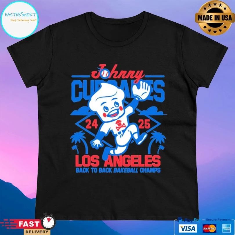 Johnny Cupcakes Los Angeles Back To Back Bakeball Champs 24-25 T-shirts