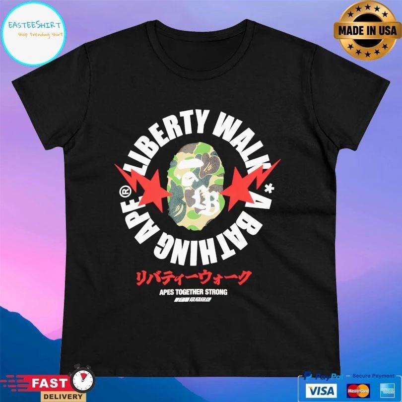 Bape X Liberty Walk A Bathing Ape Apes Together Strong T-shirts