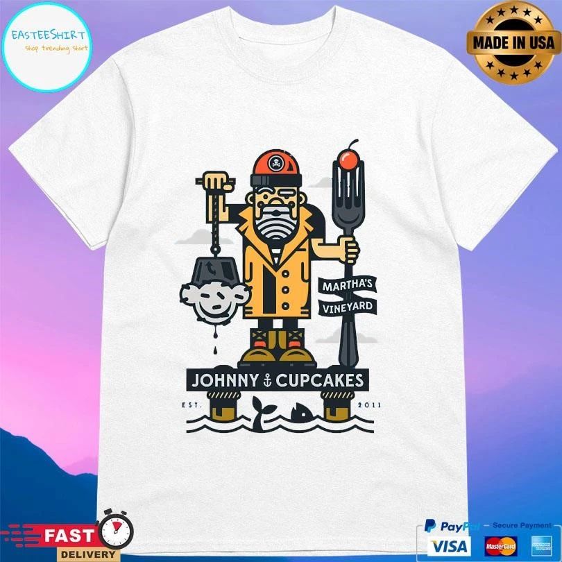 Martha’s Vineyard Fisherman Johnny Cupcakes Est 2011 T-shirts