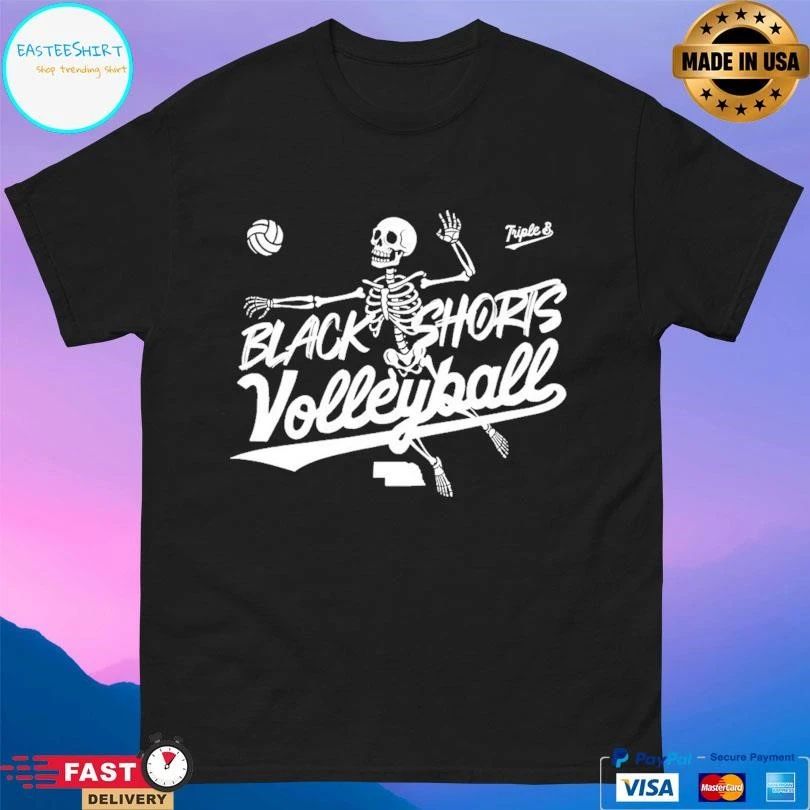 Black Shorts Volleyball Skeleton T-shirts