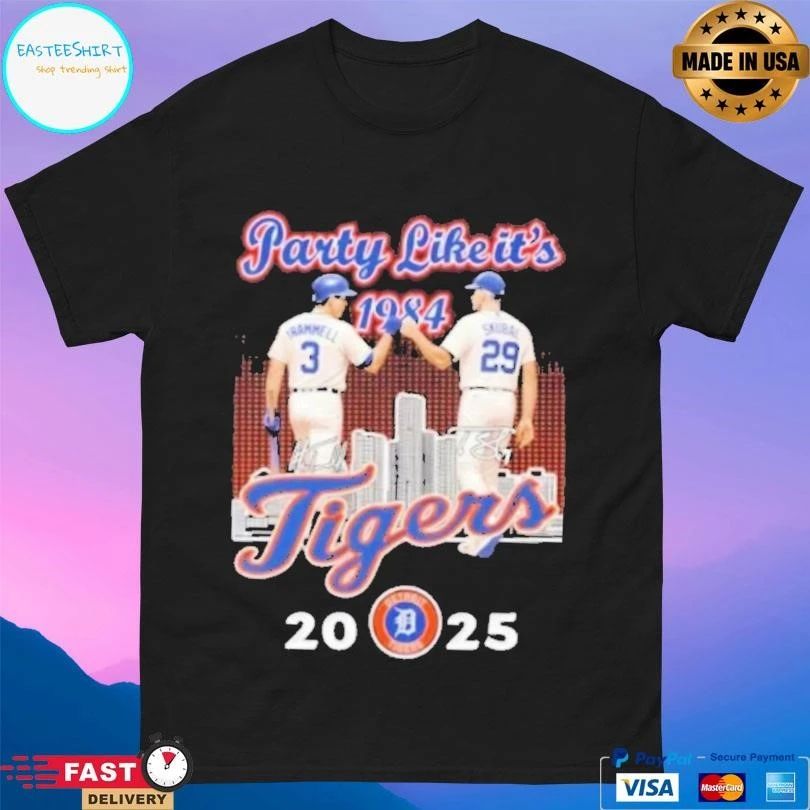 Party Like It’s 1984 Detroit Tigers Trammell X Skubal 2025 Skyline T-shirts