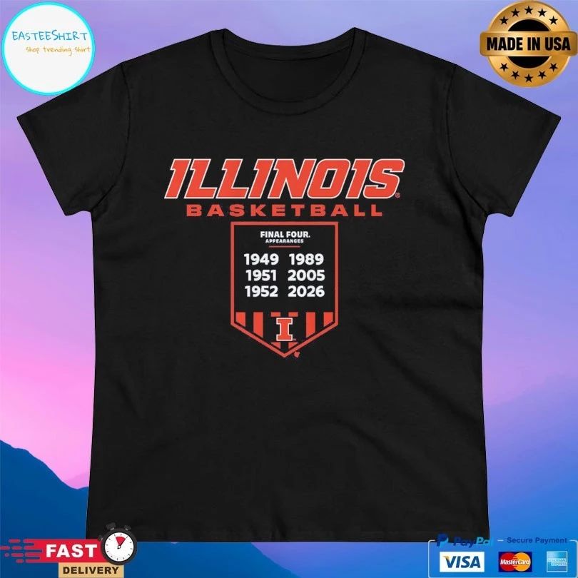 Illinois Fighting Illini Men’s Basketball Final Fours Banner T-shirt