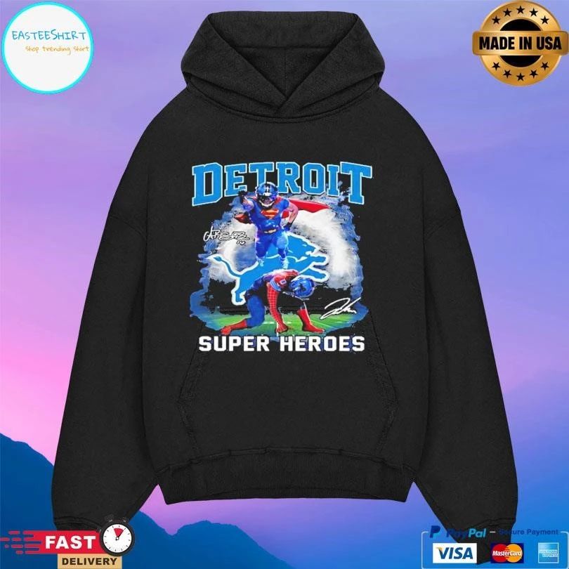 Detroit Lions Super Heroes Signatures Classic T-shirts