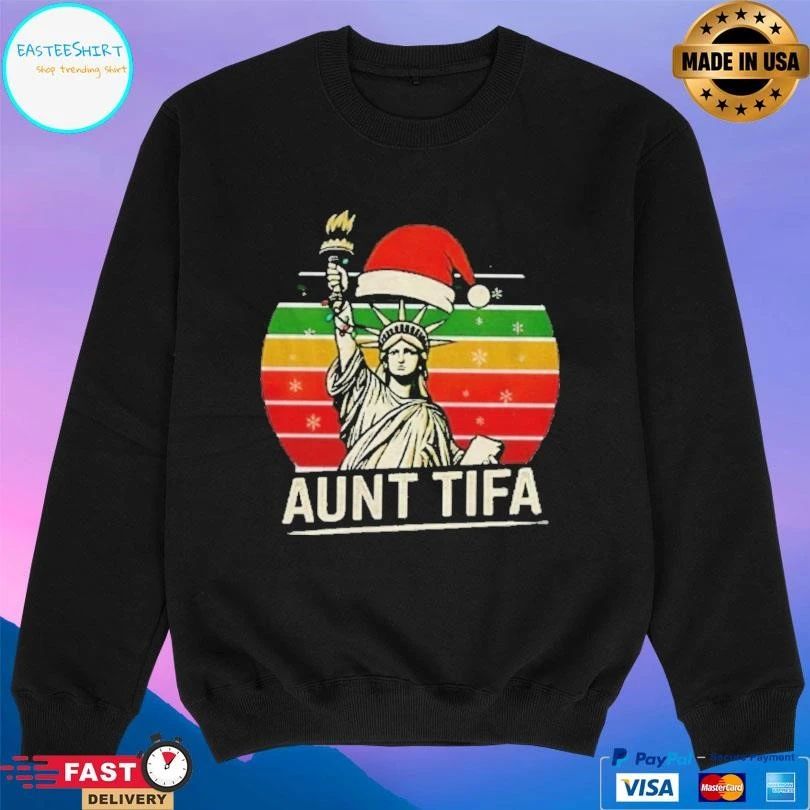 Statue Of Liberty Aunt Tifa Christmas 2025 Vintage T-shirts