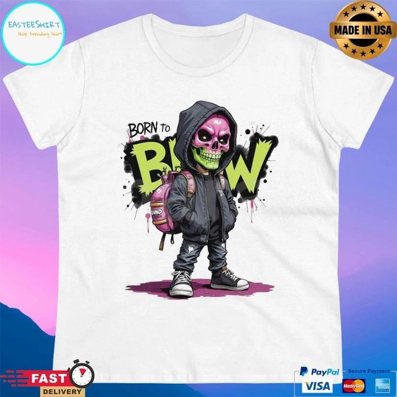 Born To Blow Neon Street Skeleton T-shirts