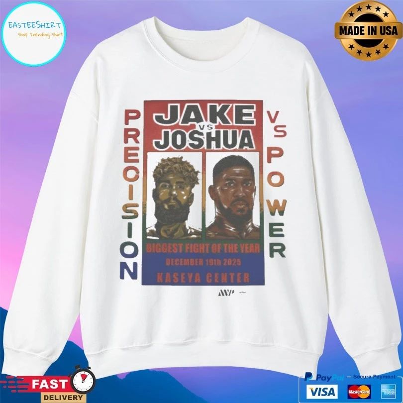 Jake Vs Joshua Precision Vs Power Biggest Fight Of The Year December 19th 2025 Kaseya Center T-shirts