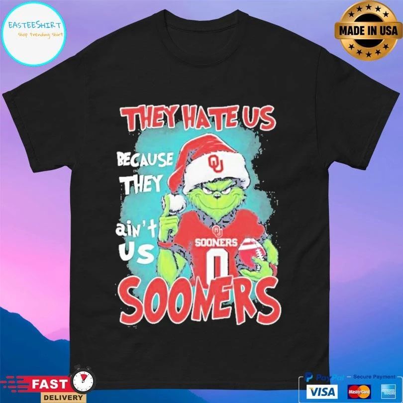 They Hate Us Cause They Ain’t Us Oklahoma Sooners Grinch Christmas 2025 T-shirts