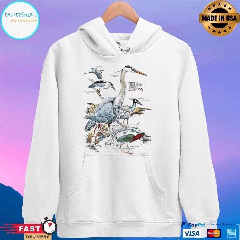 Field Guide To Herons Adult Ash T-shirts