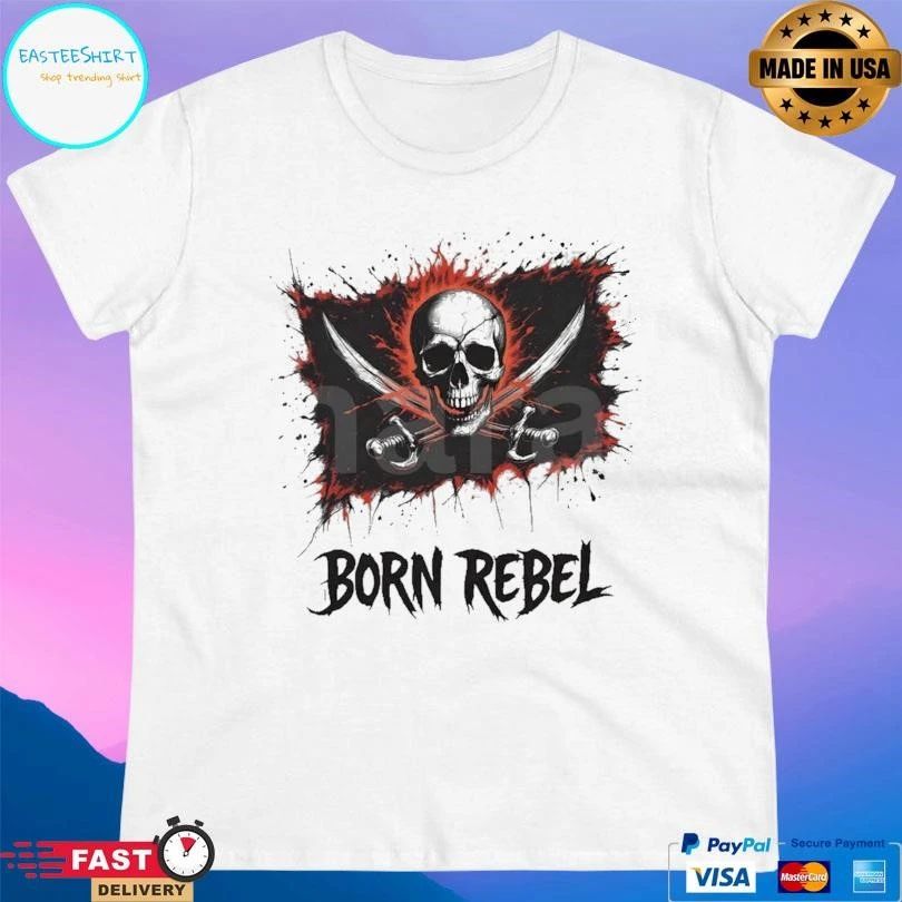 Born Rebel Skull Flag T-shirts