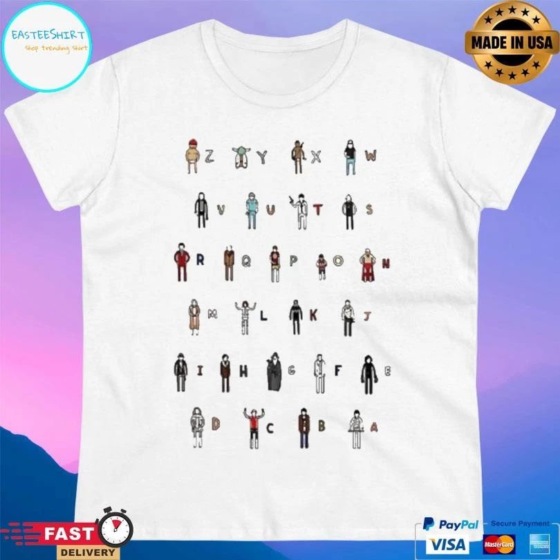 Z-A Movie Characters Alphabet T-shirts