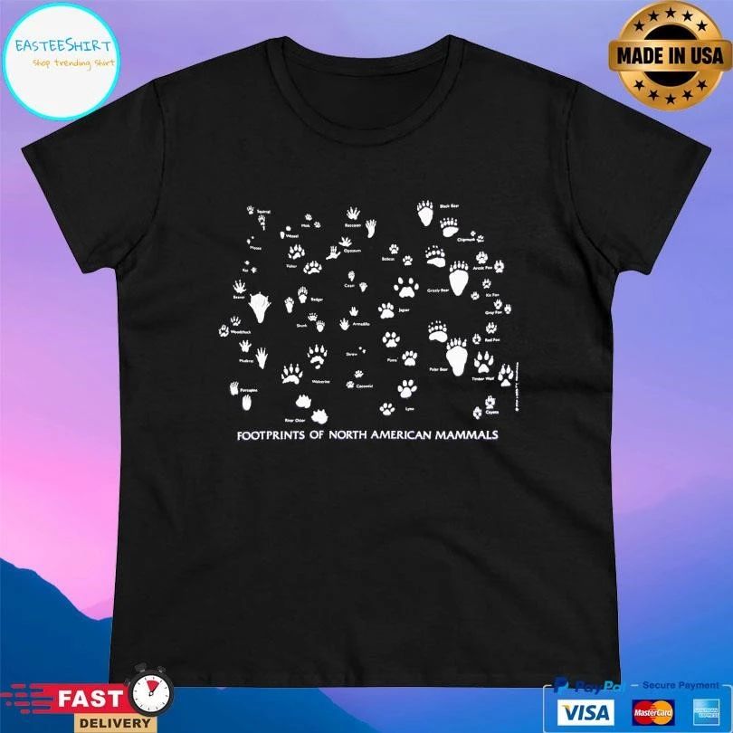 Footprints Of North America Mammals T-shirts