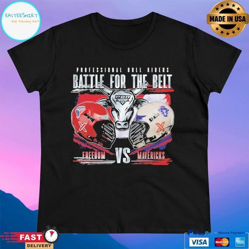 Professional Bull Riders Battle For The Belt Rivalry Freedom Vs Mavericks T-shirts