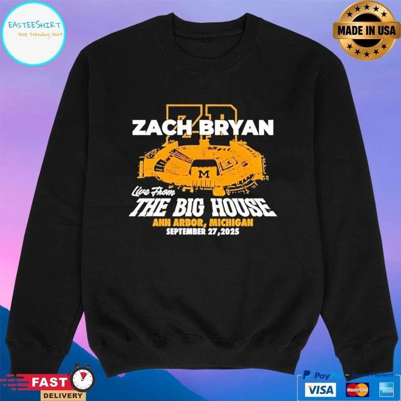 Zach Bryan Live From The Big House Ann Arbor Michigan September 27 2025 T-shirts