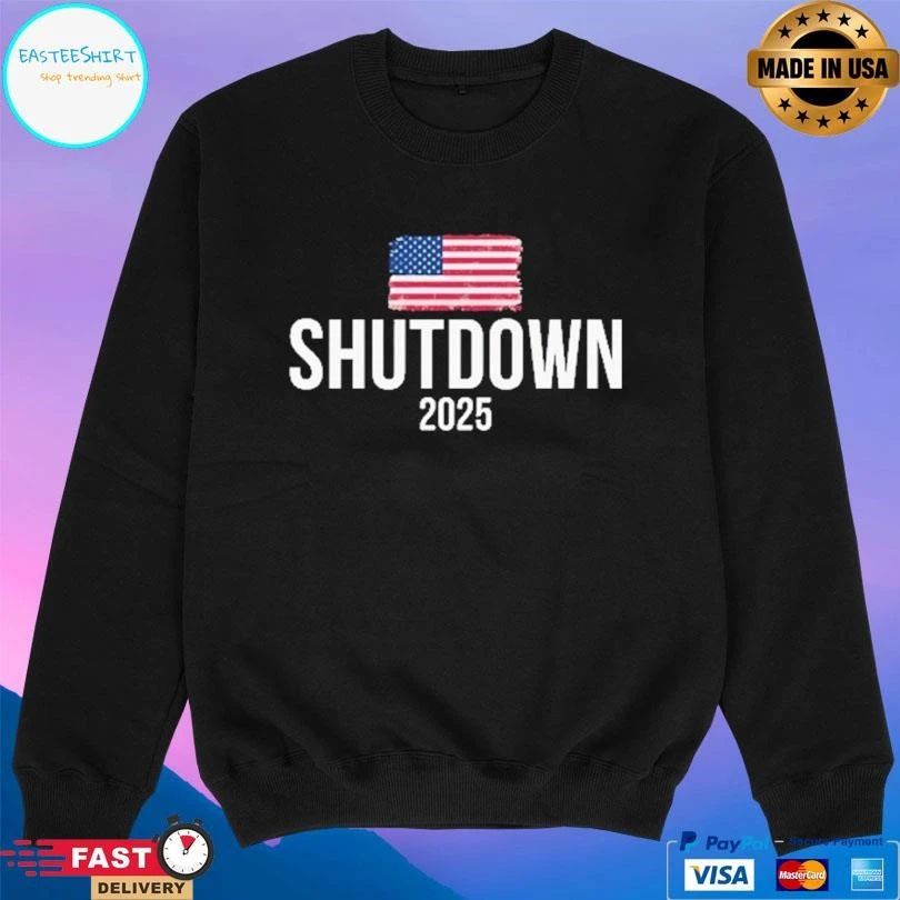 The 2025 Shutdown Flag America T-shirts