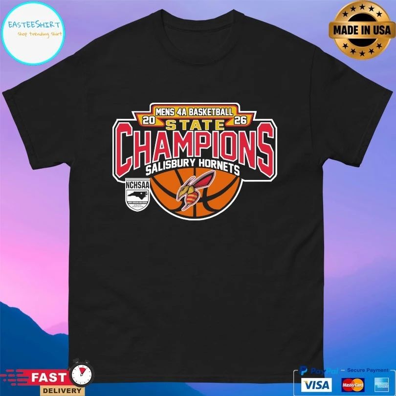 NCHSAA Men’s 4a Basketball State Champions Salisbury Hornets 2026 T-shirts