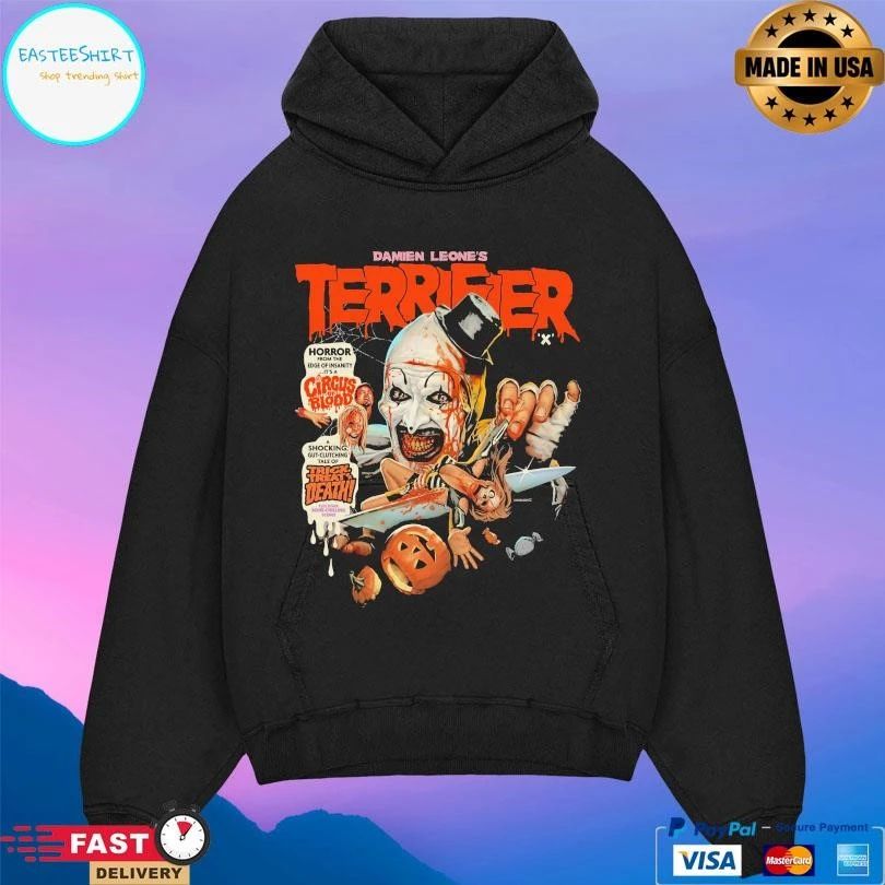 Damien Leone’s Terrifier Horror From The Edge Of Insanity It’s A Circus Of Blood A Shocking Gut-Clutching Tale Of Trick Treat Or Death Halloween 2025 T-shirts