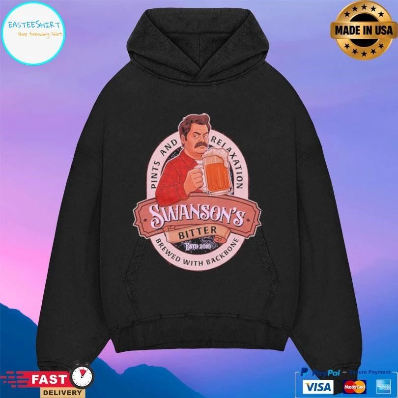 Swanson Bitter Ale Pints And Relaxation Brewed With Backbone Estd 2010 T-shirts