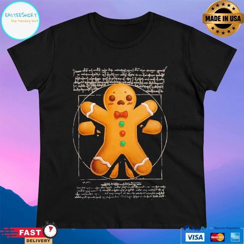 Vitruvian Gingerbread Man T-shirts