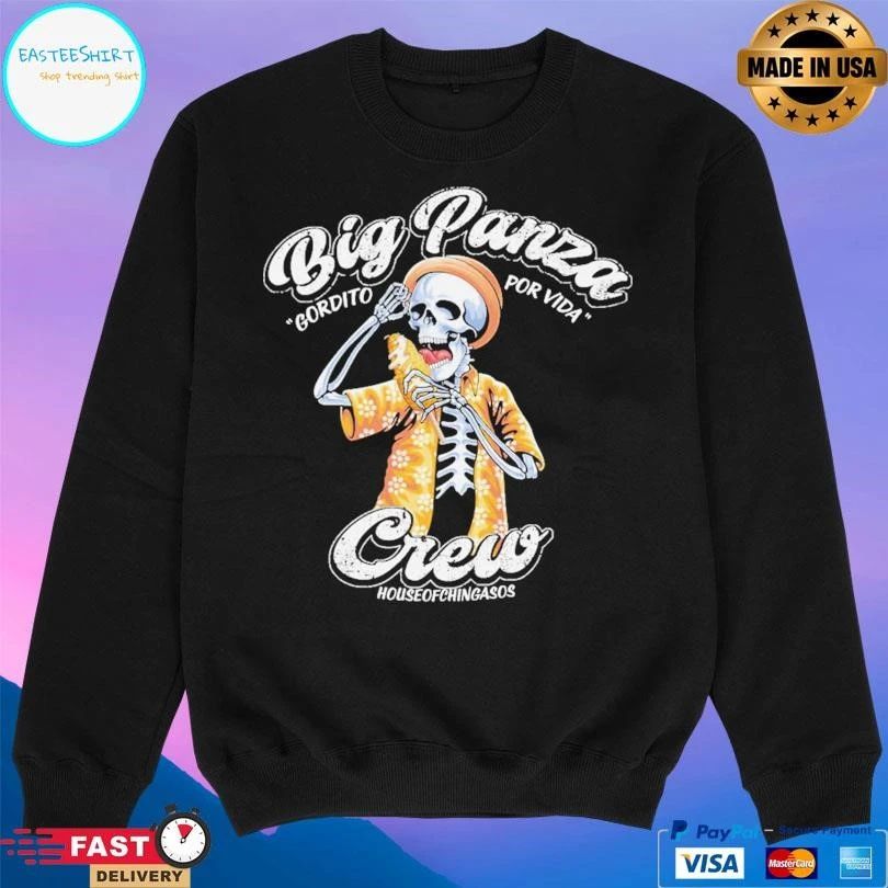 Skeleton Big Panza Gordito Por Vida Crew House Of Chingasos T-shirts