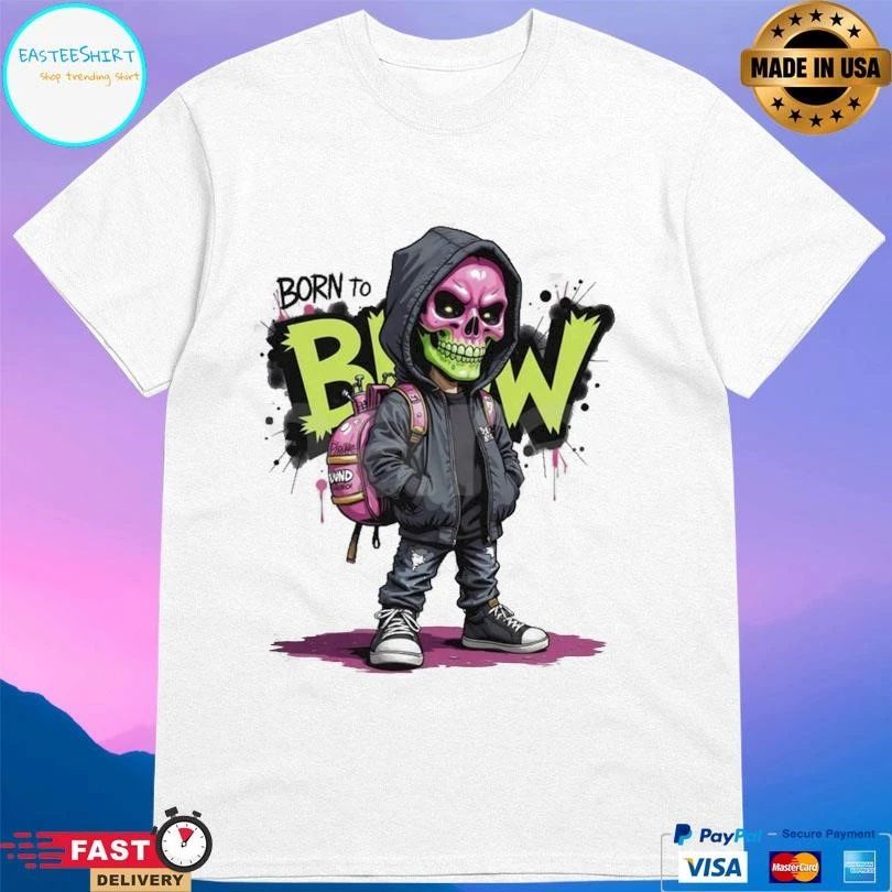 Born To Blow Neon Street Skeleton T-shirts