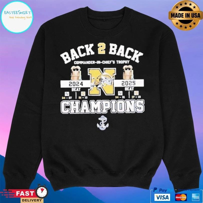 Midshipmen Back To Back Champions Commander In Chief’s Trophy T-shirts