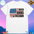 Beer Boobs And Freedom American Flag T-shirt