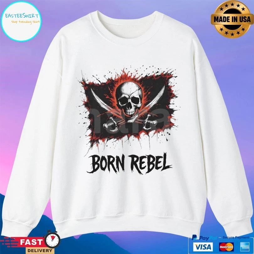 Born Rebel Skull Flag T-shirts
