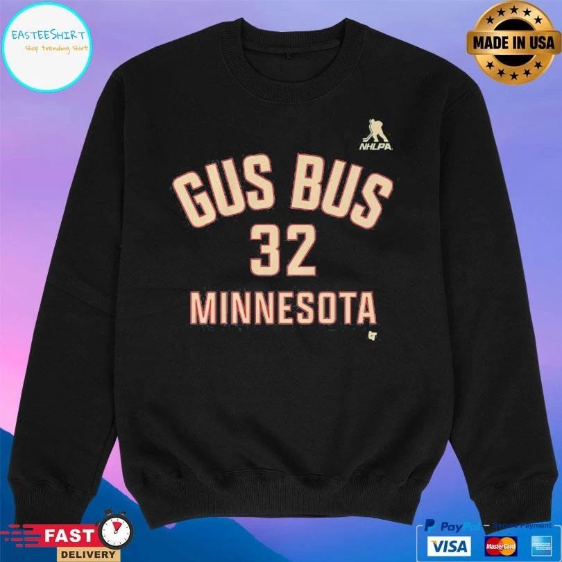 Filip Gustavsson Minnesota Wild Gus Bus Name & Number T-shirts