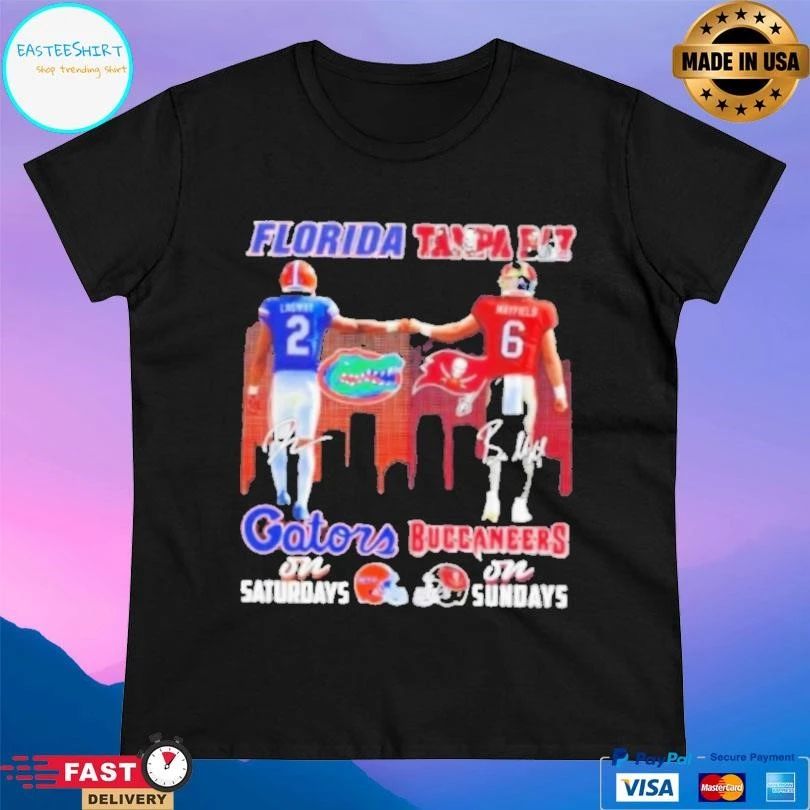 Lagway Florida Gators On Saturdays X Mayfield Tampa Bay Buccaneers On Sundays Skyline T-shirts