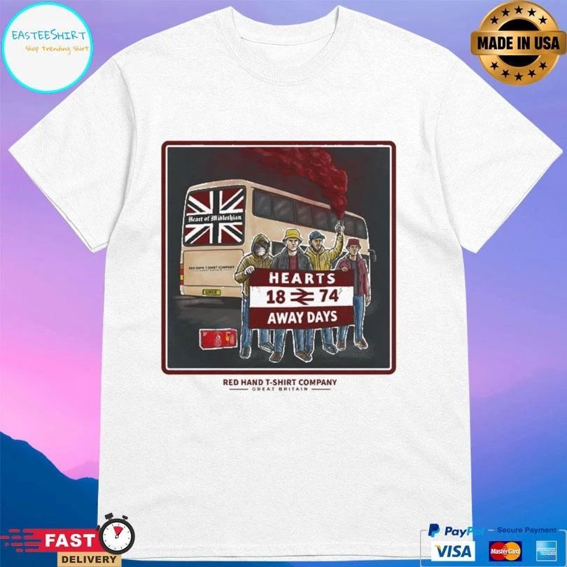 Hearts Away Days 18 74 Flag Red Hand T-T-shirts Company Great Britain T-shirts