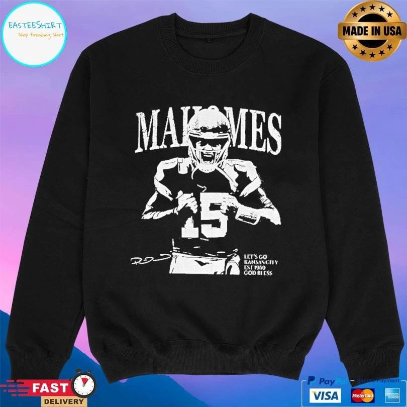 Patrick Mahomes Kansas City Chiefs Let’s Go Kansas City Est 1960 God Bless Signature T-shirts