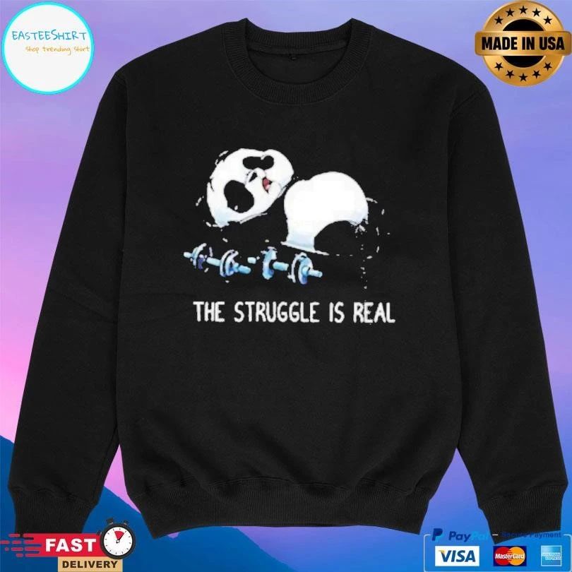 Panda The Struggle Is Real Vintage Gym T-shirts