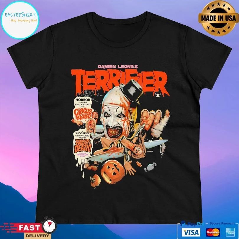 Damien Leone’s Terrifier Horror From The Edge Of Insanity It’s A Circus Of Blood A Shocking Gut-Clutching Tale Of Trick Treat Or Death Halloween 2025 T-shirts