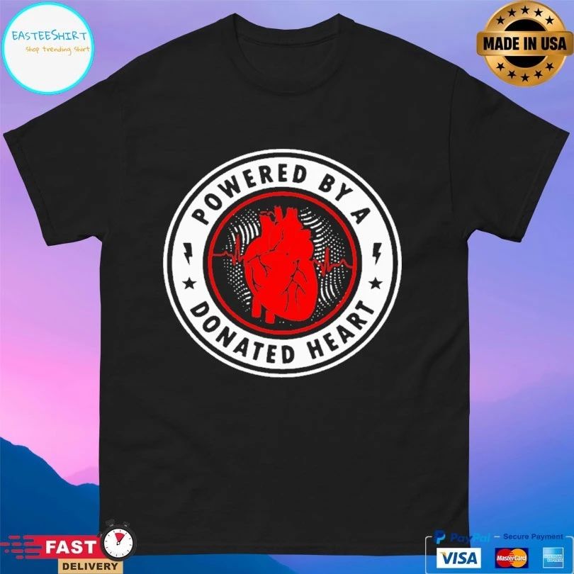 Powered By A Donated Heart Logo T-shirt