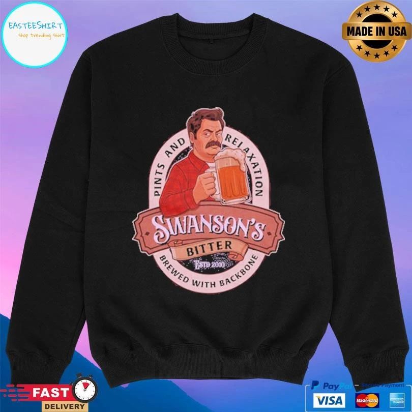 Swanson Bitter Ale Pints And Relaxation Brewed With Backbone Estd 2010 T-shirts