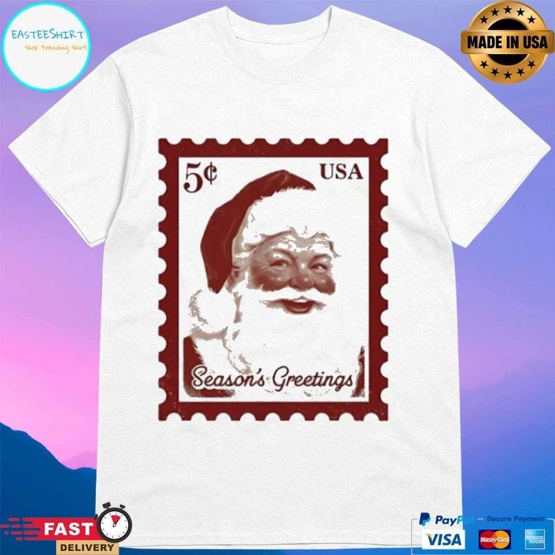 Santa Stamp Seasons Greetings T-shirts