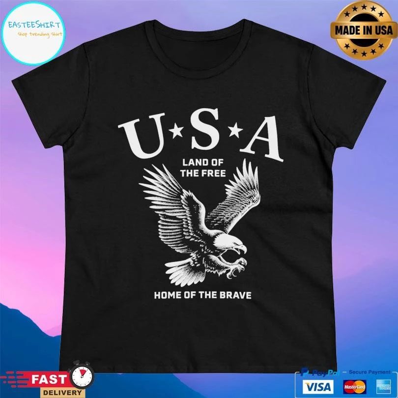 USA Land Of Free Eagle Home Of The Brave T-shirts