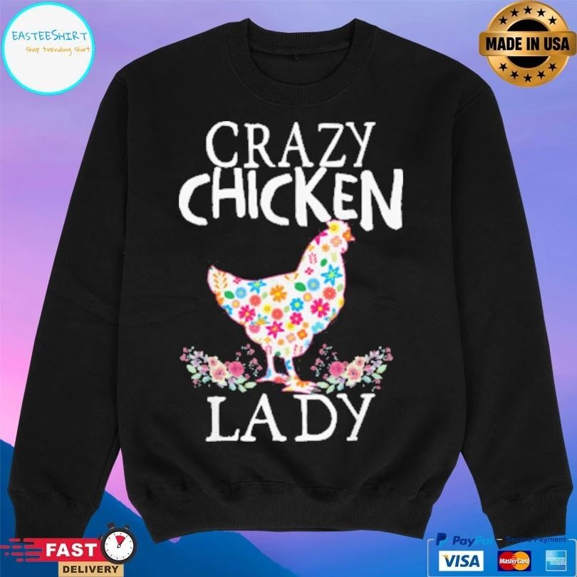 Crazy Chicken Lady Floral Hen Silhouette Graphic T-shirt