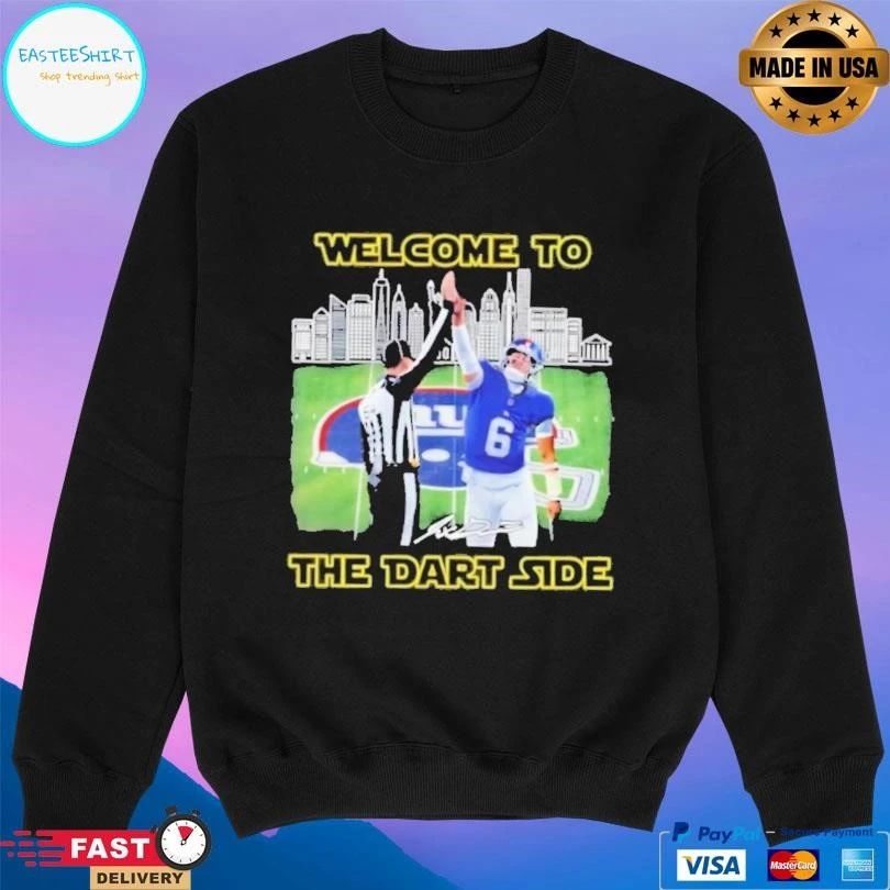 New York Giants Jaxson Dart Welcome To The Dart Side Skyline T-shirts
