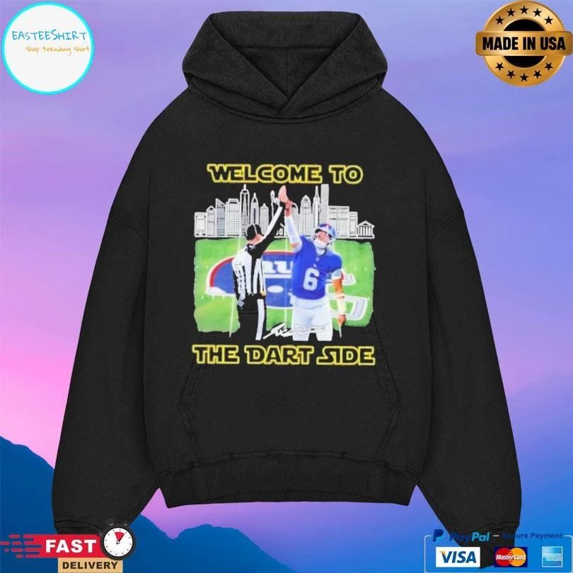 New York Giants Jaxson Dart Welcome To The Dart Side Skyline T-shirts