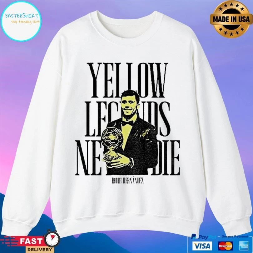 Rodrigo Hernandez Manchester City Fc Yellows Legends Never Die Signature T-shirts