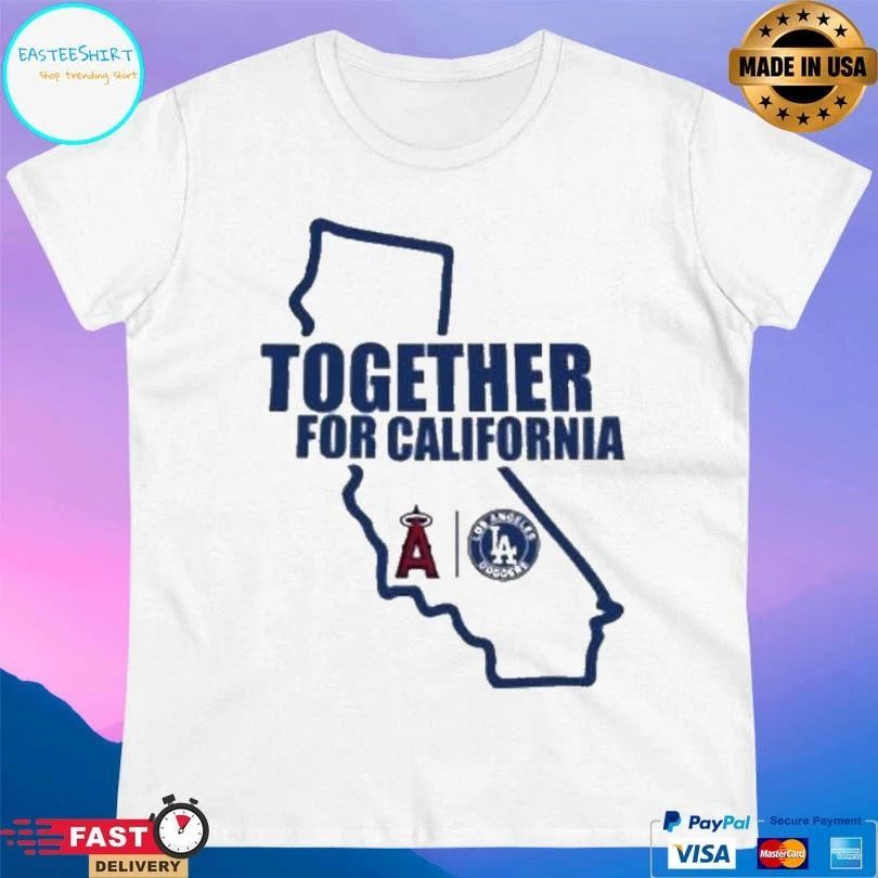 Los Angeles Dodgers Together For California T-shirts