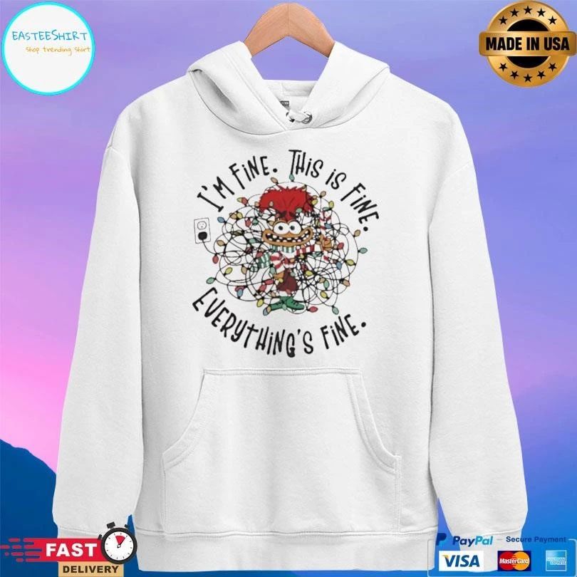 Christmas Lights Character Im Fine This Is Fine Everything Is Fine T-shirts