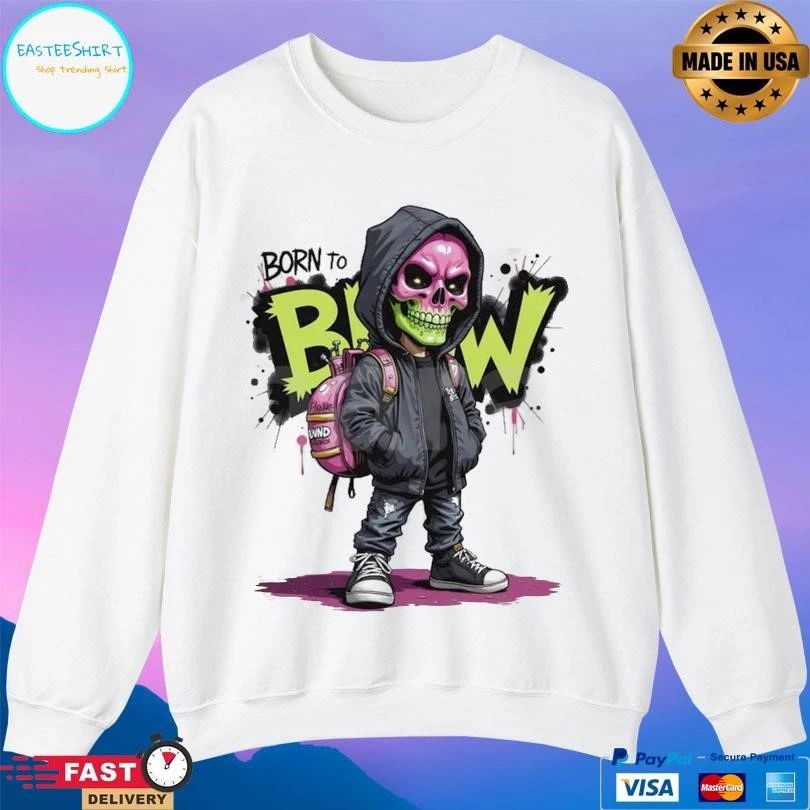 Born To Blow Neon Street Skeleton T-shirts