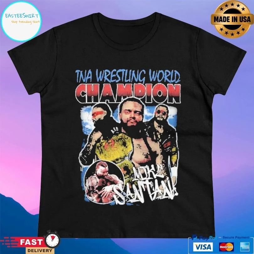 Mike Santana TNA Wrestling World Champion Vintage Collage T-shirts