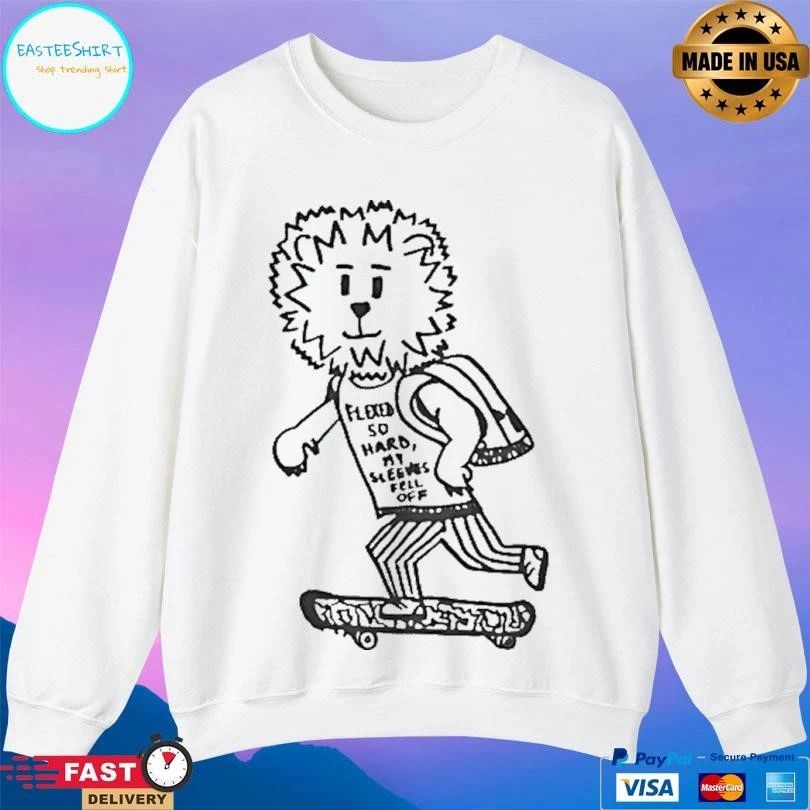 Lion Skateboarding Flexed So Hard My Sleeves Fell Off T-shirts