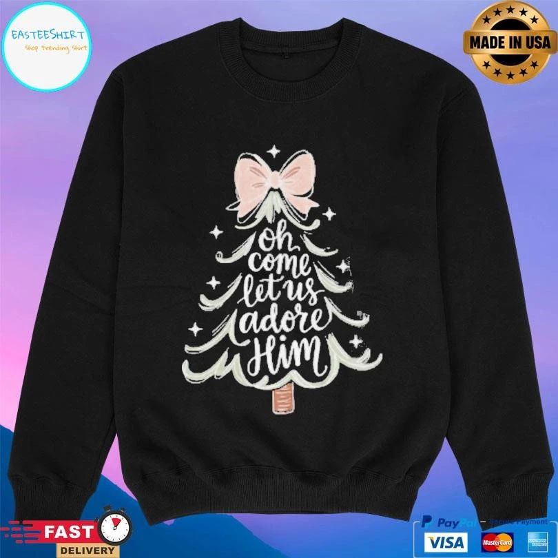 Oh Come Let Us Adore Him Christmas Tree 2025 T-shirts