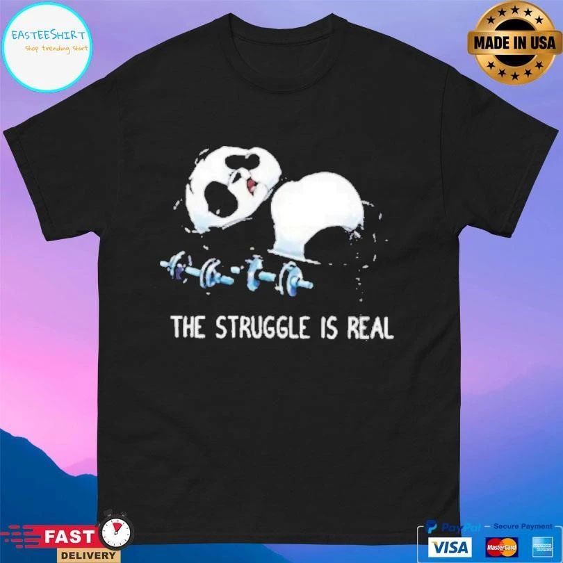 Panda The Struggle Is Real Vintage Gym T-shirts