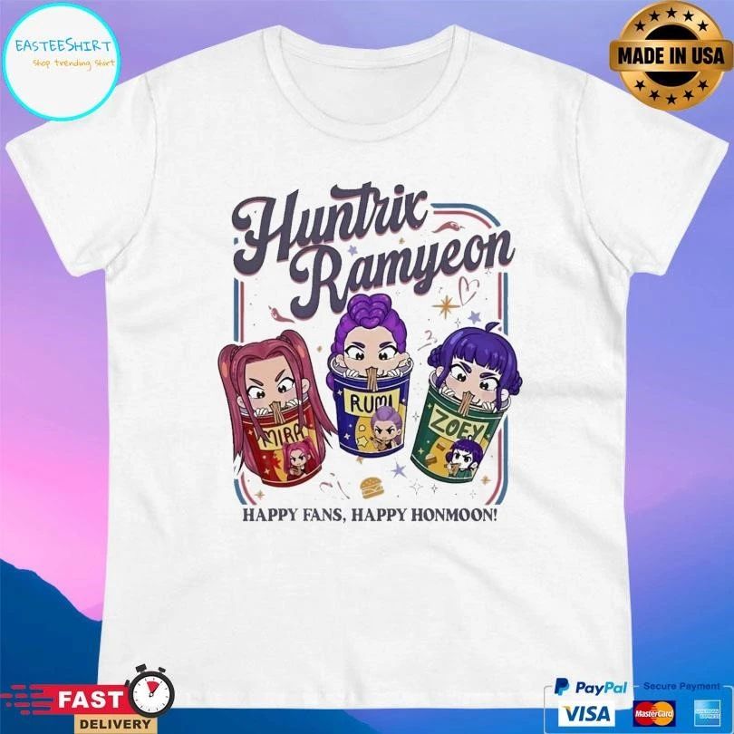 Rumi, Zoey And Mira Huntrix Ramyeon Happy Fans Happy Honmoon T-shirts