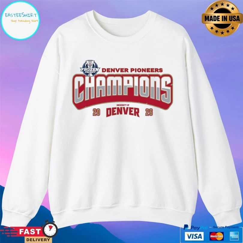 Frozen Faceoff Denver Pioneers Champions University Of Denver 2026 T-shirts